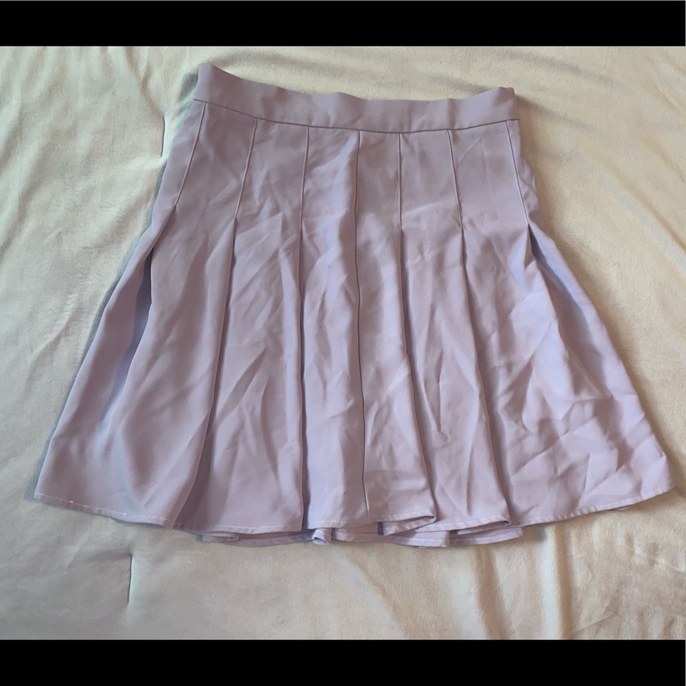 Medium Purple Pleated High Waisted Shein Schoolgirl Skater Skirt with Zipper